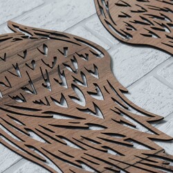 Wooden Angel Wings on the Wall | Tobacco Oak