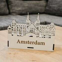 Drevený, luxusný stojan na perá - Amsterdam | Biela