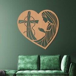 Wooden Wall Art of Virgin Mary | Beech