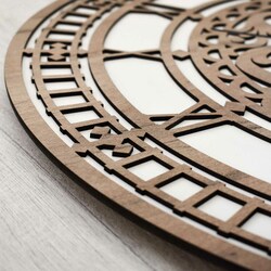 Vintage Wooden Wall Clock - Majestique | Tobacco Oak