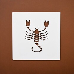 Dřevěný obraz na zeď - Znamení Štír | Bílá