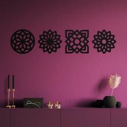 Cut-Out Wooden Ornaments (4 pcs) | Black