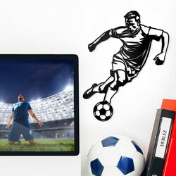 Wooden Wall Sticker - Footballer | Black