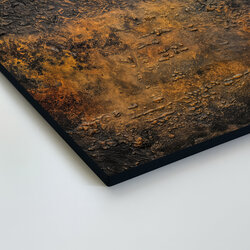 Abstraktný obraz do loftu - Surové zlato a hrdza