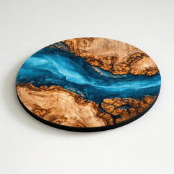 Barevný obraz na dřevě - Azure