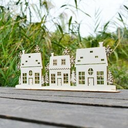 Vianočné domčeky - drevená dekorácia | Topoľová preglejka