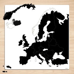 Wooden Puzzle - Map of European States | Black