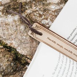 Originálna, drevená záložka do knihy s vlastným textom