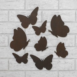 Decorative 3D Butterflies on the Wall 6 pcs | Wenge