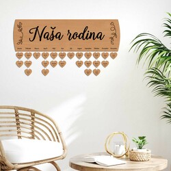 Drevený rodinný kalendár - Naša rodina | Buk
