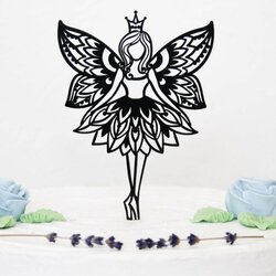 Detská postavička na tortu - Víla | Čierna