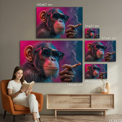 Pop-art painting - Chimpanzee with a cigar