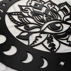 Originálny drevený obraz - Mesačné oko  | Čierna