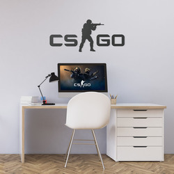 Tablou din lemn - Logo Counter-Strike | Gri antracit