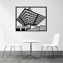 Drevený obraz - Budova Slovenského rozhlasu | Čierna