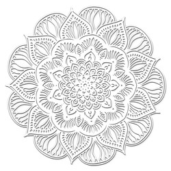 Vyrezávaná 3D Mandala - lotosový kvet | Biela