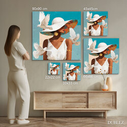 Elegantný obraz do obývačky - Dáma v klobúku