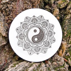 Engraved Mandala on the Wall - Yin-Yang