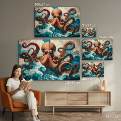 Festett kép fán - Kraken | 136x90 cm