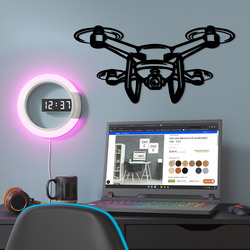 Kivágott 3D kép - Drón | Fekete