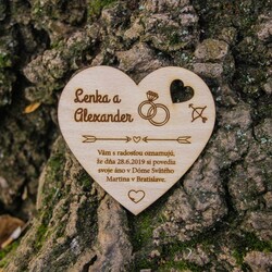 Svadobné oznámenie - srdce 