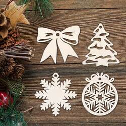 Dřevěné ozdoby na stromeček - Set 4 druhy po 5 ks (20ks) | Topolová překližka