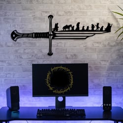 Wooden Wall Art - Fellowship of the Ring | Black