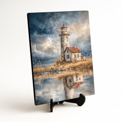 Drevený obraz ako maľovaný - Svetlo majáka