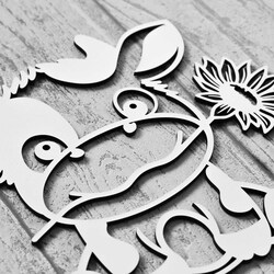 Wooden Wall Sticker for Children&#039;s Room - Cow | White