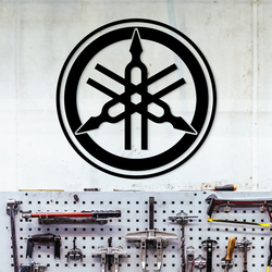 Wooden Wall Logo - Yamaha | Black