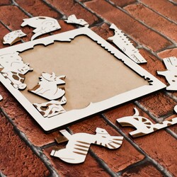 Drevené skladacie puzzle - Zvieratká džungle | Biela