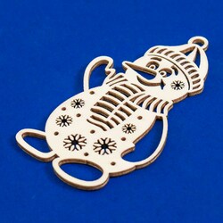 Vianočný snehuliak - Ozdoba na stromček | Topoľová preglejka