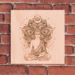 Buddha in Mandala - 3D Wall Art | Beech plywood