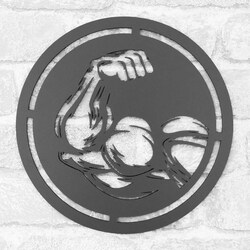 Fitness Wall Art - Bodybuilder&#039;s Biceps | Anthracite Gray