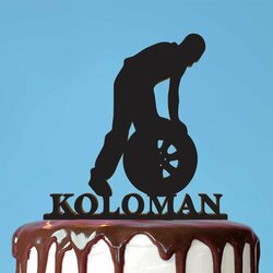 Drevený zápich do torty s menom - Automechanik  | Čierna