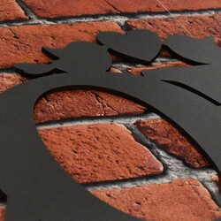 Wooden Wall Art - Sticker Love  | Black