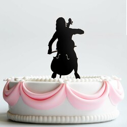 Drevený zápich do torty s menom - Violončelo