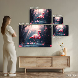 Pink Wall Art - Flamingo in Water