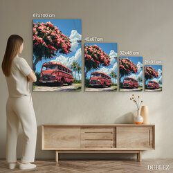 Retro Wooden Wall Art - Bus