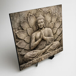 Nástěnný obraz - Kamenný Buddha v lotosu