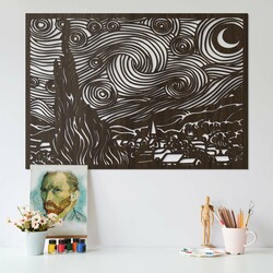 Fa falikép Vincent van Gogh - Csillagos éj | Wenge