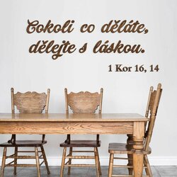 Dřevěný citát z Bible - nálepka na zeď | Ořech