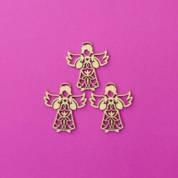 Drevený vianočný anjel na stromček  | Zlatá