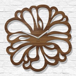 Nástěnné obrazové hodiny - Flower | Ořech