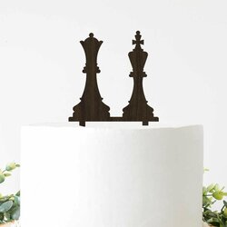 Zápich do torty - Drevené šachové figúrky  | Wenge