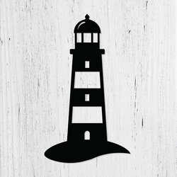 3D Wooden Lighthouse on the Wall | Black