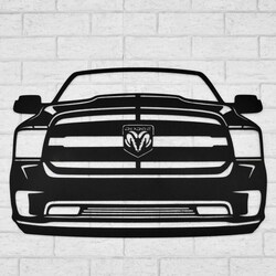 Wooden Wall Art of a Car - Dodge Ram | Black
