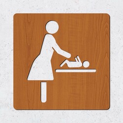 Wooden Door Sign - Changing Table | Cherry