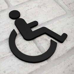 Wooden Door Sign - Disabled | Black