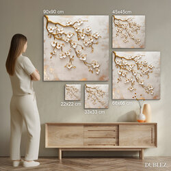 Wooden Wall Art - Golden Branch